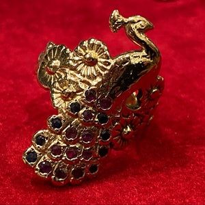 Peacock Ring in 14k Gold